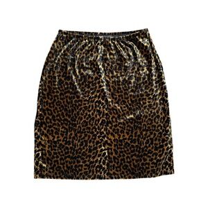 Punk Princess Goth Emo 90s Grunge Velvet Leopard Print Midi Skirt
